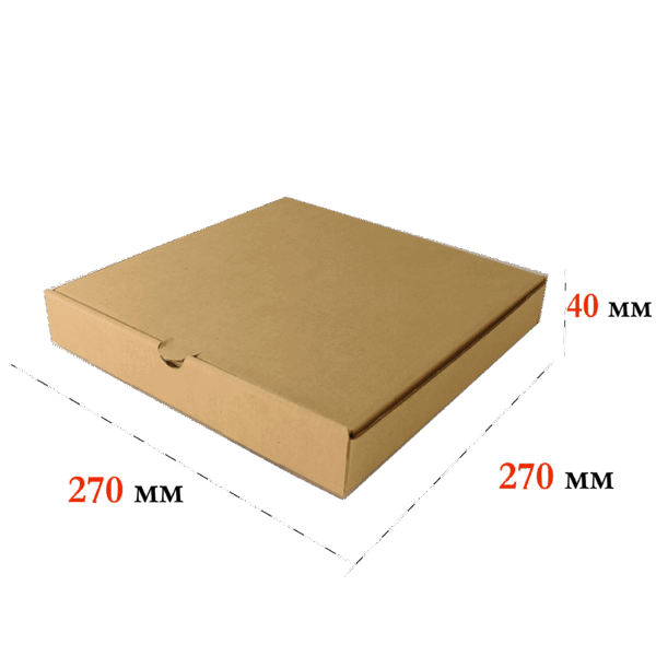 Коробка под пиццу 270*270*40 Е Бурый 0427